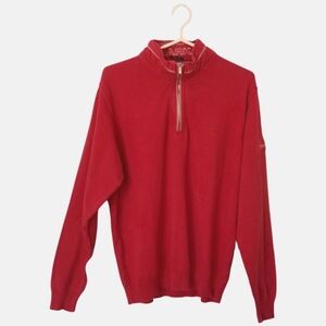 Paul & Shark Yachting red quarter-zip sweater made in Italy XL